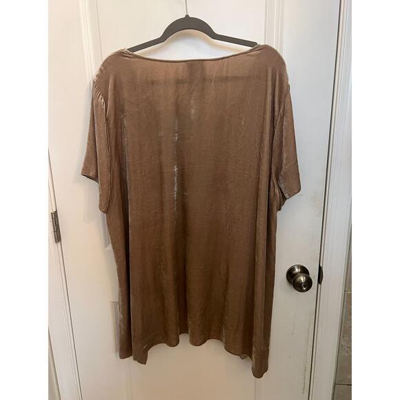 Johnny Was JWLA Classic Raven velvet embroidered draped Boho Blouse 1X beige - Picture 3 of 5